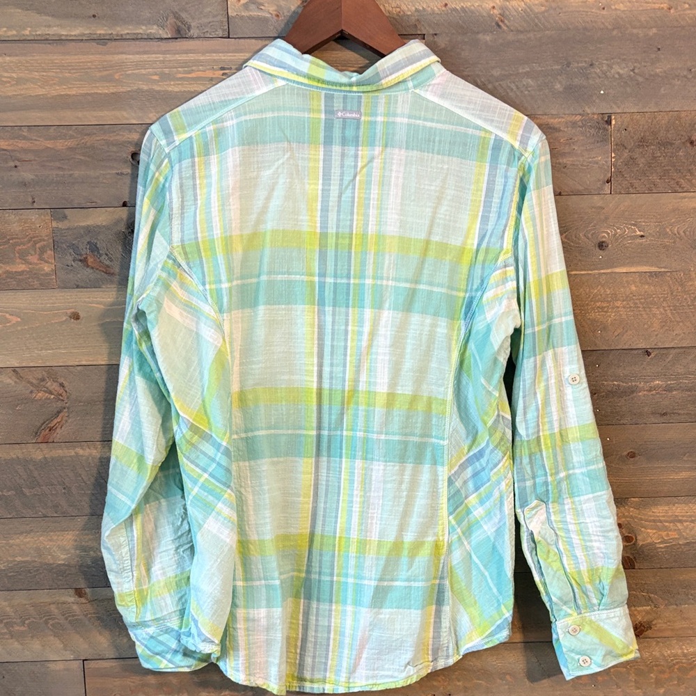 Columbia Women's Linen Style Plaid Button Down - Large - Picture 8 of 11